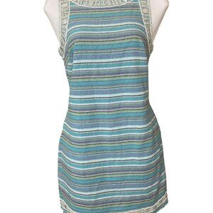 Free People New Romantics Ocean Bree Beaded Striped Tapestry Sleeveless Mini 6
